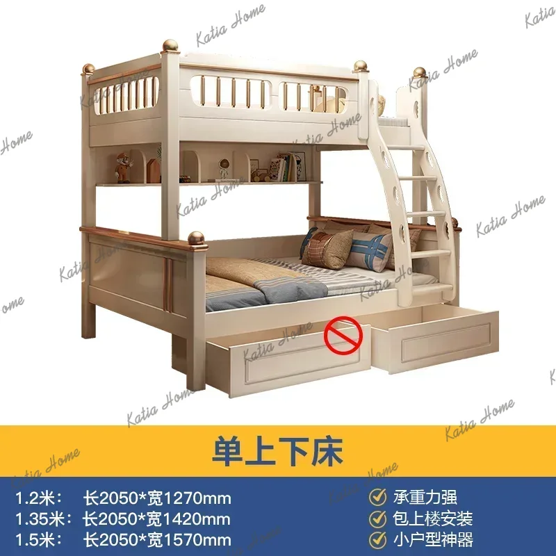 King Size Bed Frame With Storage Drawers - Cama Beliche de Madeira 135x190cm com