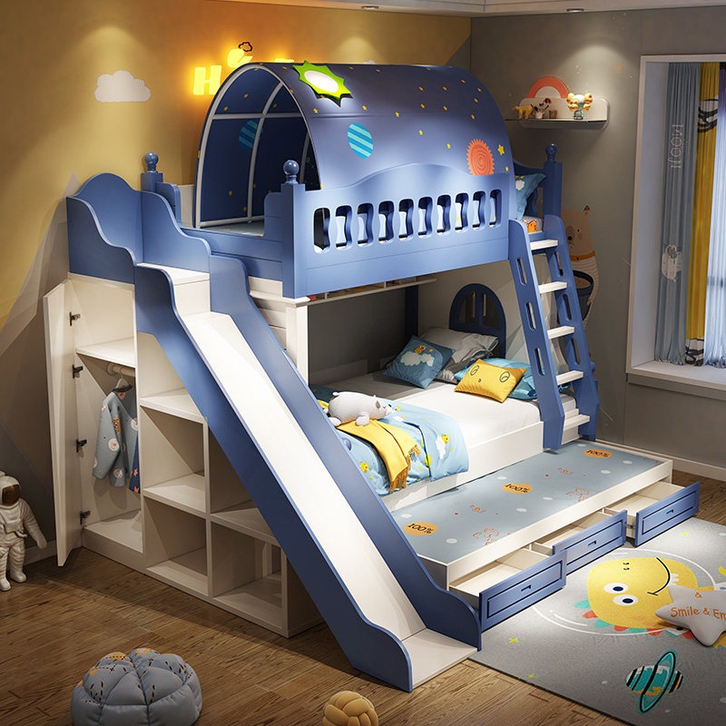 Bunk Bed With Stairs And Slide - Cama Infantil Beliche para Meninos, Ideal