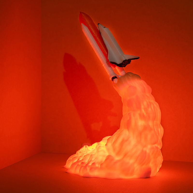 Floating Nightstand With Led Light - Usb recarregável espaço shuttle foguete led