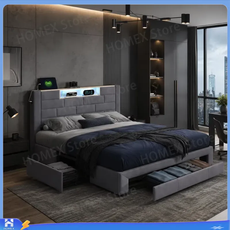 Gas Lift Storage Bed Hydraulic - Estrutura de cama de casal de