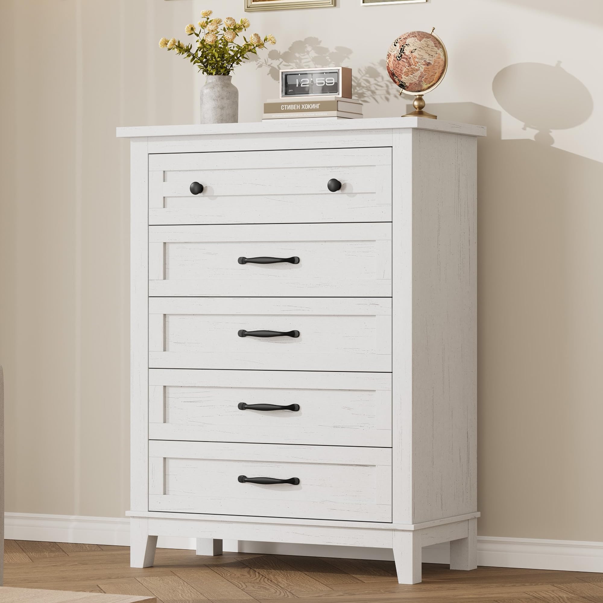 Cômoda vertical alta com 5 gav - Bedroom Furniture avaliação e preço