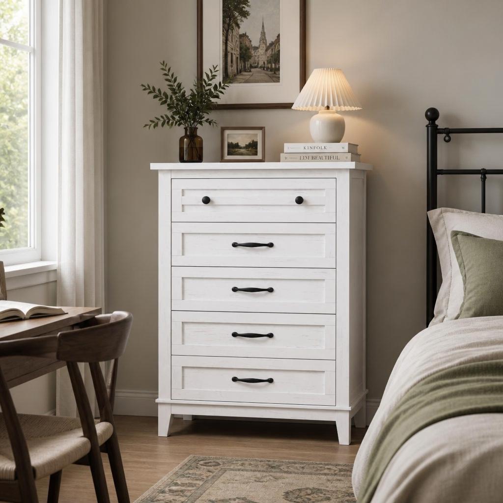 Cômoda vertical alta com 5 gav - Bedroom Furniture avaliação e preço