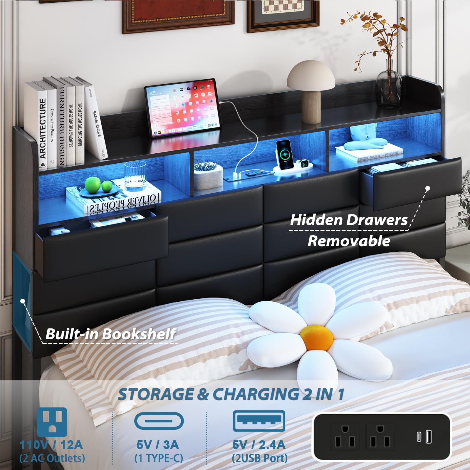 Estrutura de cama King Size co - King Size Bed Frame With Storage Drawers avaliação e preço