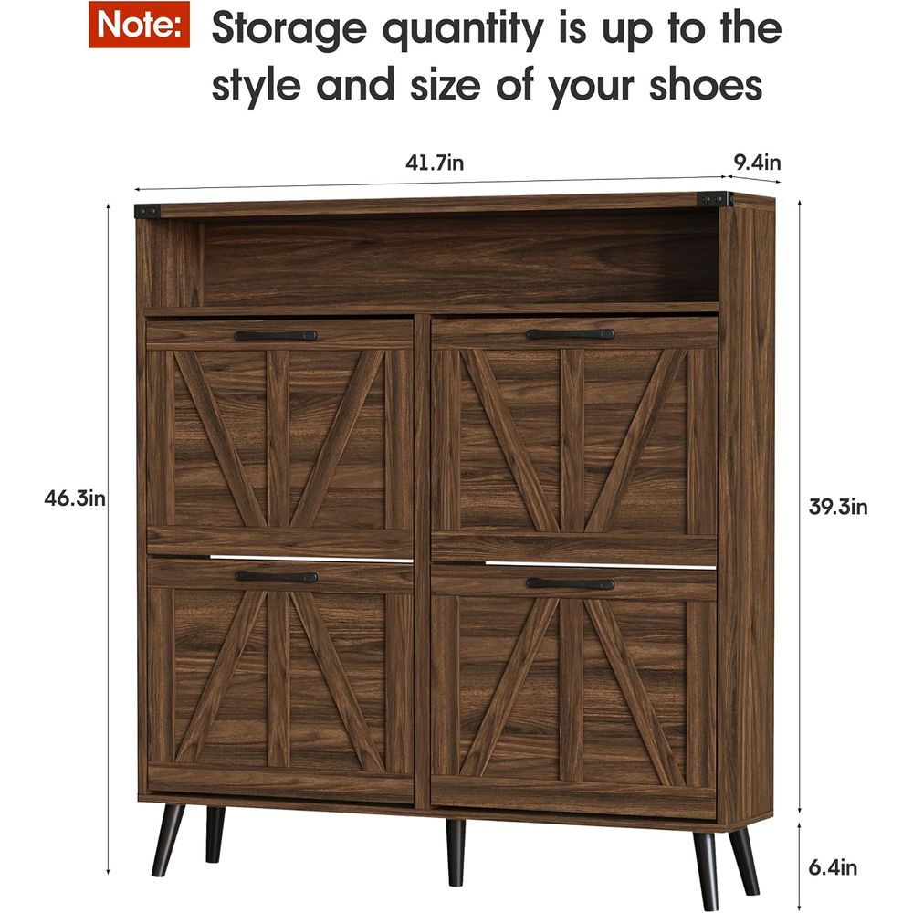 Armário de Sapatos com 4 Gavet - Shoe Rack Cabinet Narrow Entryway avaliação e preço