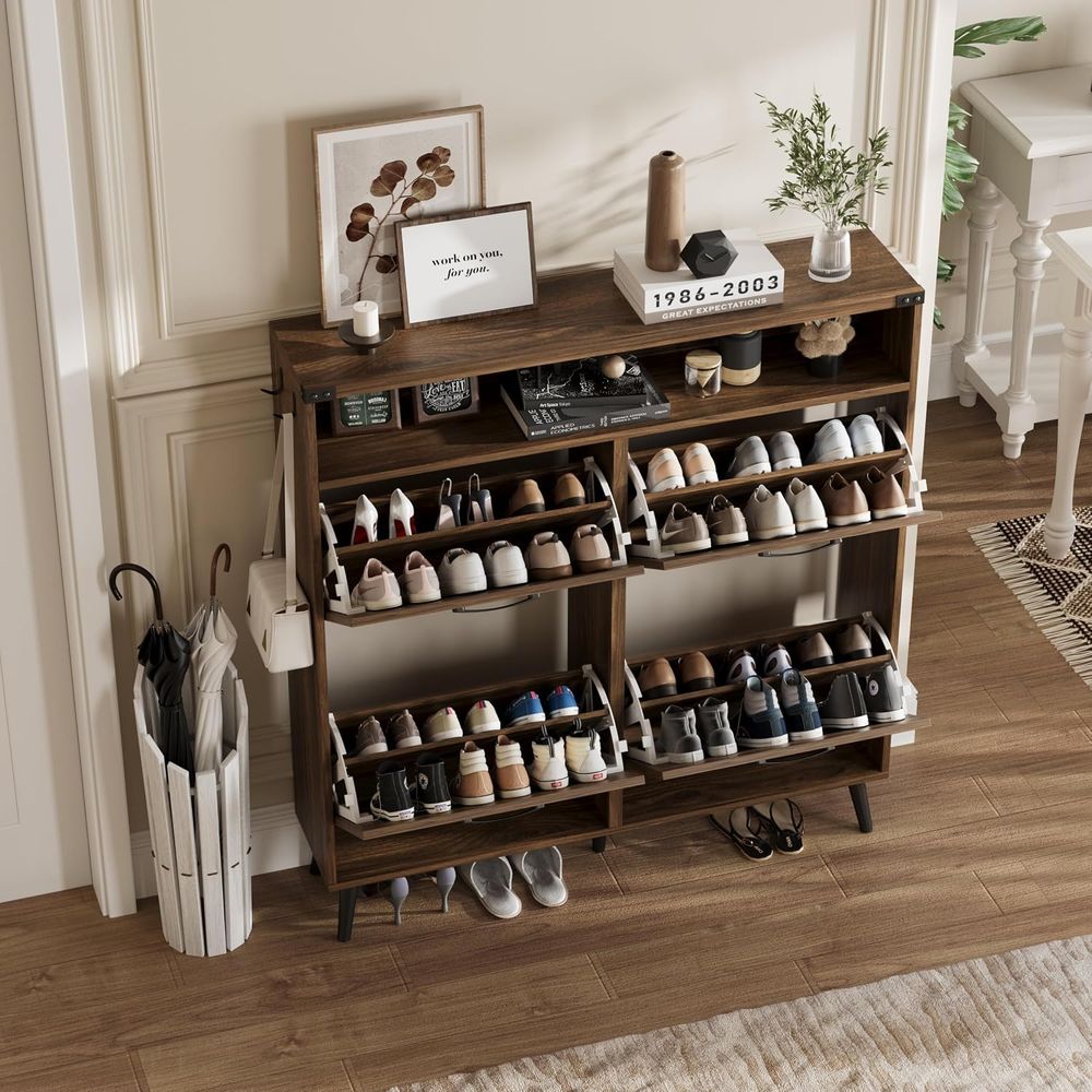 Armário de Sapatos com 4 Gavet - Shoe Rack Cabinet Narrow Entryway avaliação e preço
