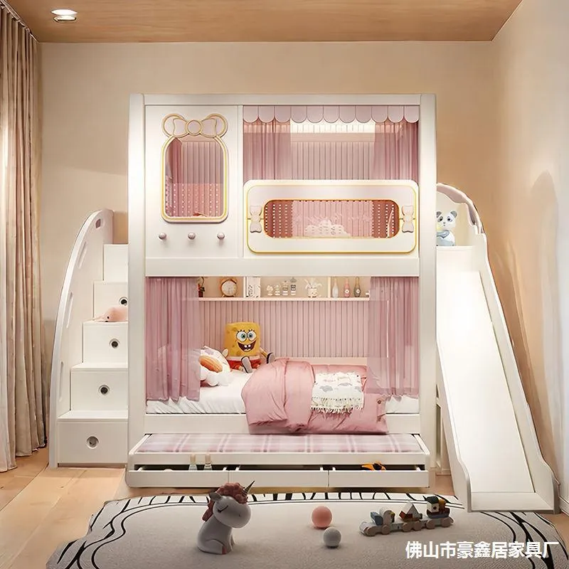 Beliche Duplo Sólido com Guard - Bunk Bed With Stairs And Slide avaliação e preço