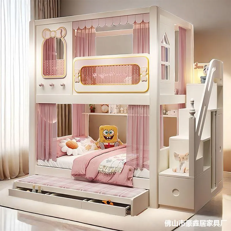 Beliche Duplo Sólido com Guard - Bunk Bed With Stairs And Slide avaliação e preço