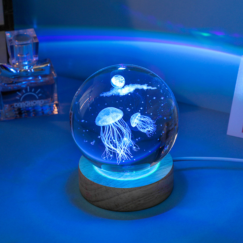 Medusa 3d laser gravada bola d - Floating Nightstand With Led Light avaliação e preço