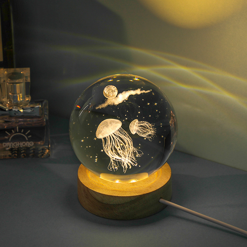 Medusa 3d laser gravada bola d - Floating Nightstand With Led Light avaliação e preço