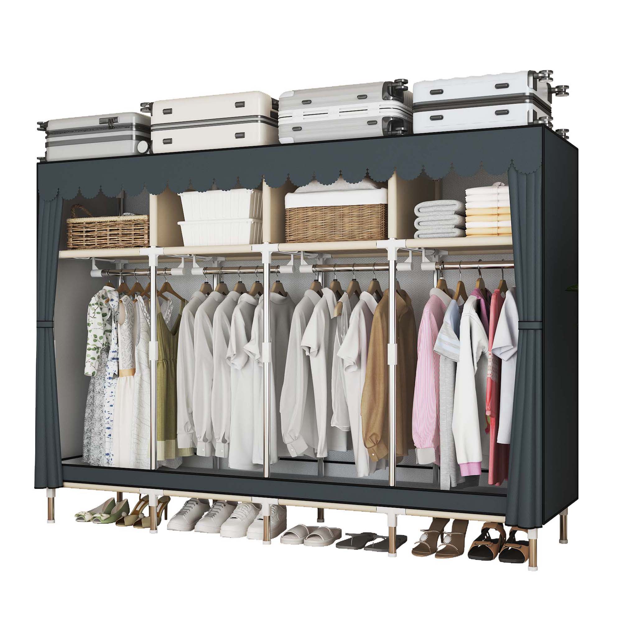 Guarda-roupa Portátil Amplo de - Wardrobe Closet Portable Fabric Cover avaliação e preço