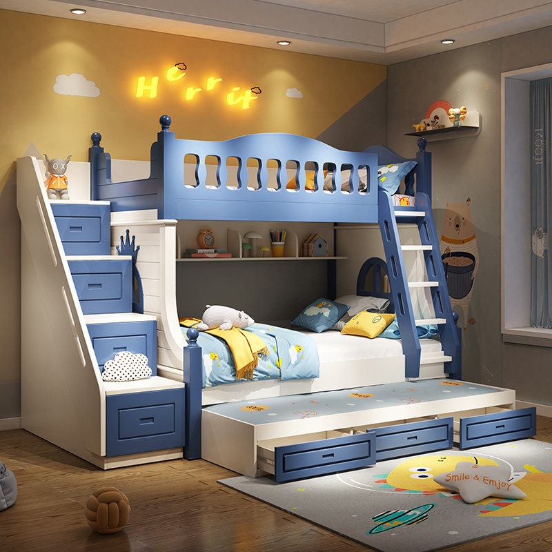 Cama Infantil Beliche para Men - Bunk Bed With Stairs And Slide avaliação e preço