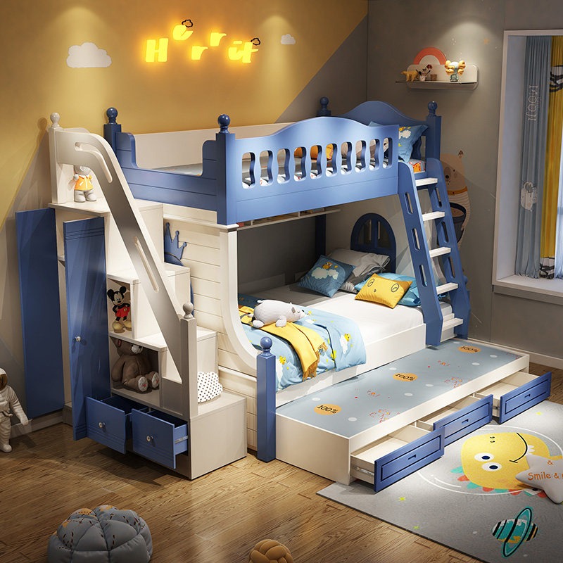 Cama Infantil Beliche para Men - Bunk Bed With Stairs And Slide avaliação e preço