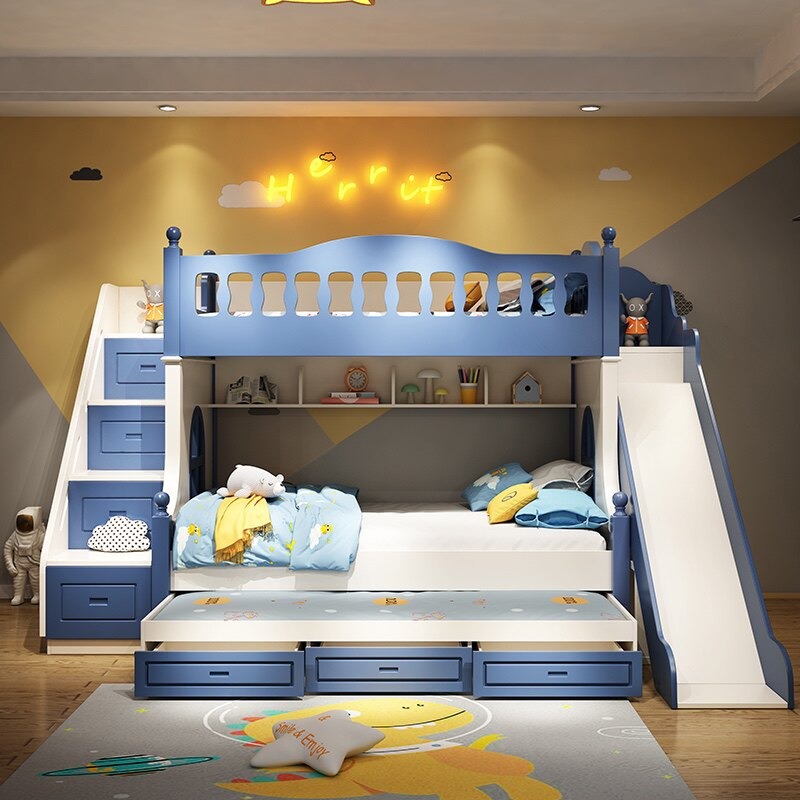 Cama Infantil Beliche para Men - Bunk Bed With Stairs And Slide avaliação e preço