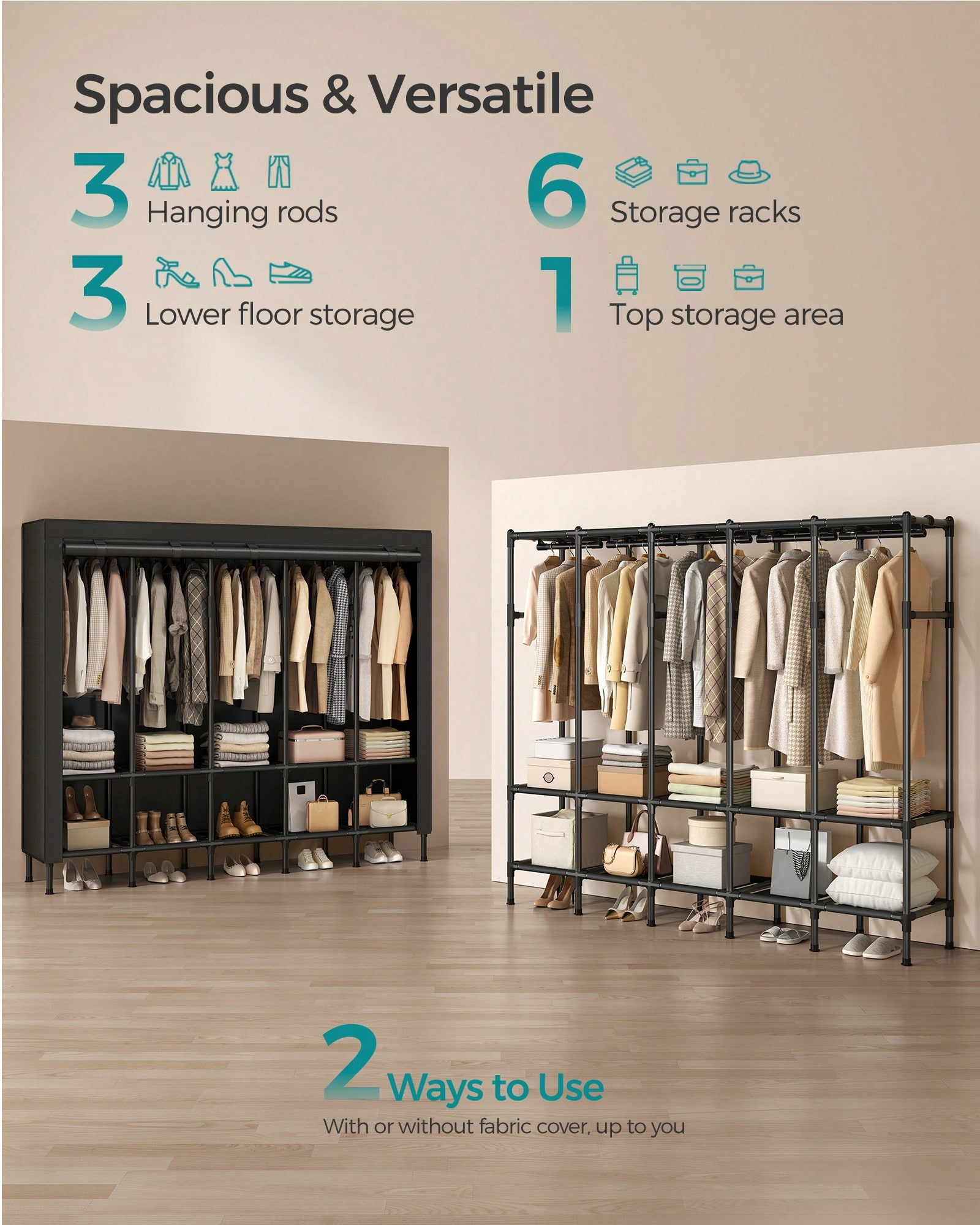 Guarda-Roupa Portátil de Alta  - Wardrobe Closet Portable Fabric Cover avaliação e preço